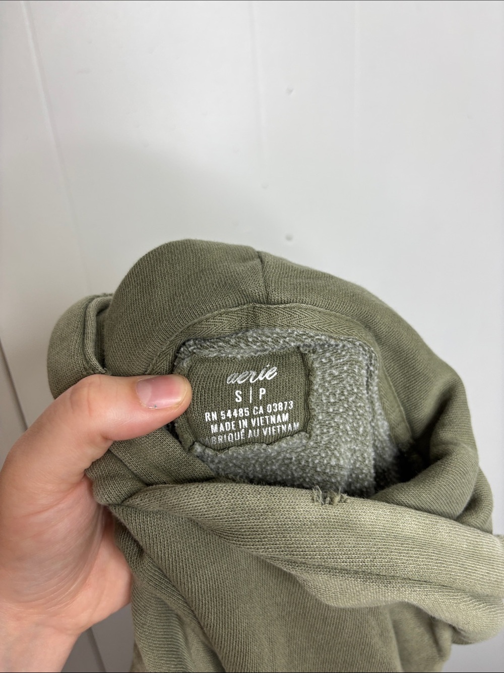 Aerie Sweatshirt Womens Small Hooded Hoodie Olive Distressed Casual Lounge - Picture 6 of 8